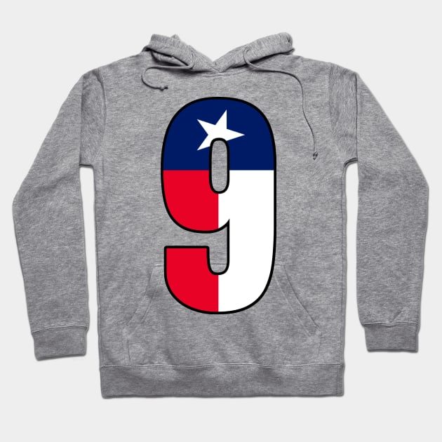 Number 9 Texas Flag Hoodie by la chataigne qui vole ⭐⭐⭐⭐⭐